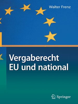 cover image of Vergaberecht EU und national